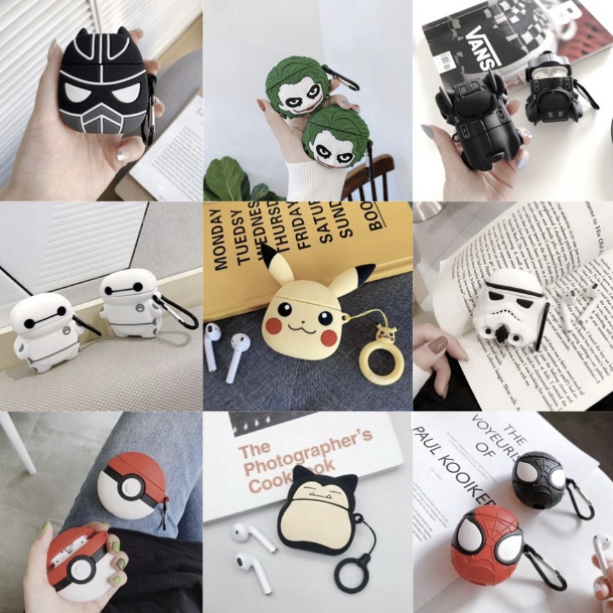 Case Airpods 2 3D Minnie Stitch Toothless Gen 1 Inpods 12 Lucu Boba WBB Unicorn i12 Mario Dog Polos