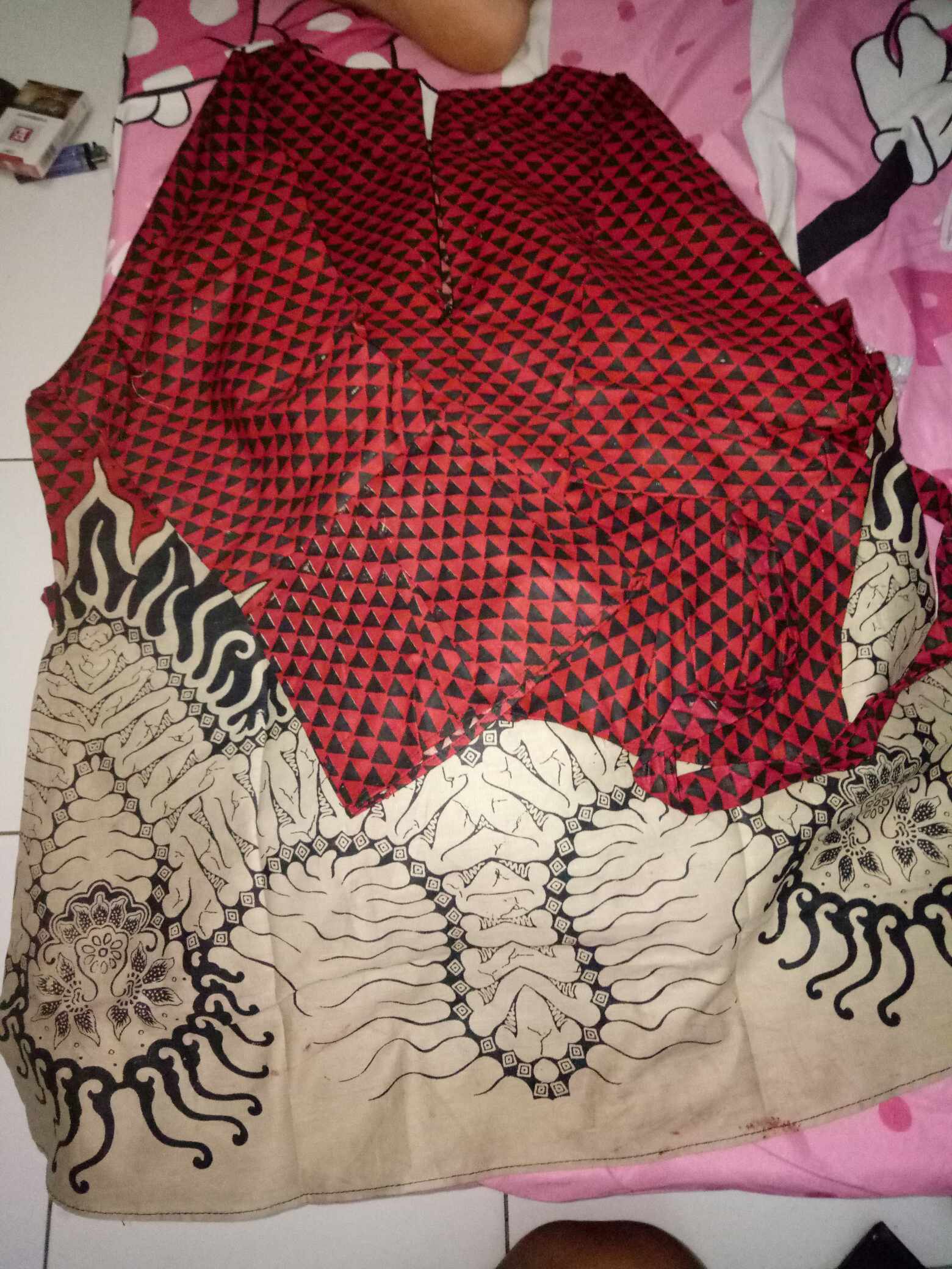 Tey-17 Batik Wanita Asj Sa Hrb026 Kenongo Kemeja Tosca Pendek