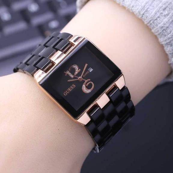 ✶zdw-153 Jam tangan fashion wanita/cewek GUESS mika model body kotak strap rantai elegan ✶