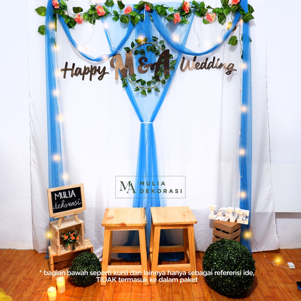 Dekorasi Lamaran Tunangan Backdrop Nikahan PhotoBooth DIY Akad Nikah Aqiqah Khitan Paket Mulia F