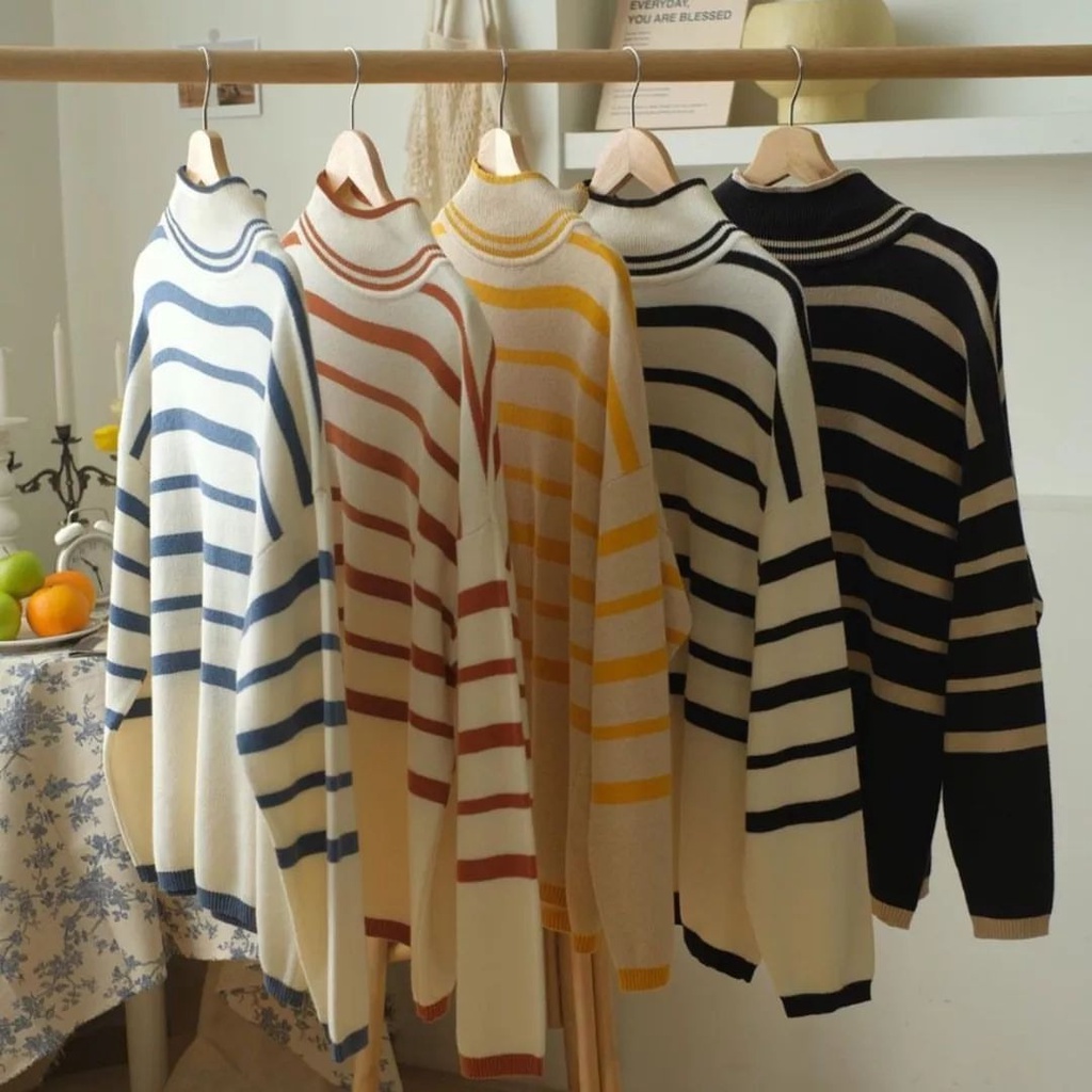 Stripe blouse | kardigan wanita | outer rajut