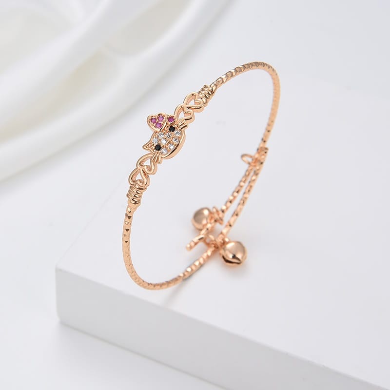 [COD]gelang tangan anak model hello kitty lucu terbaru Anti karat gelang mas anak perhiasan titanium gelang ukuran adjustable baby bangle