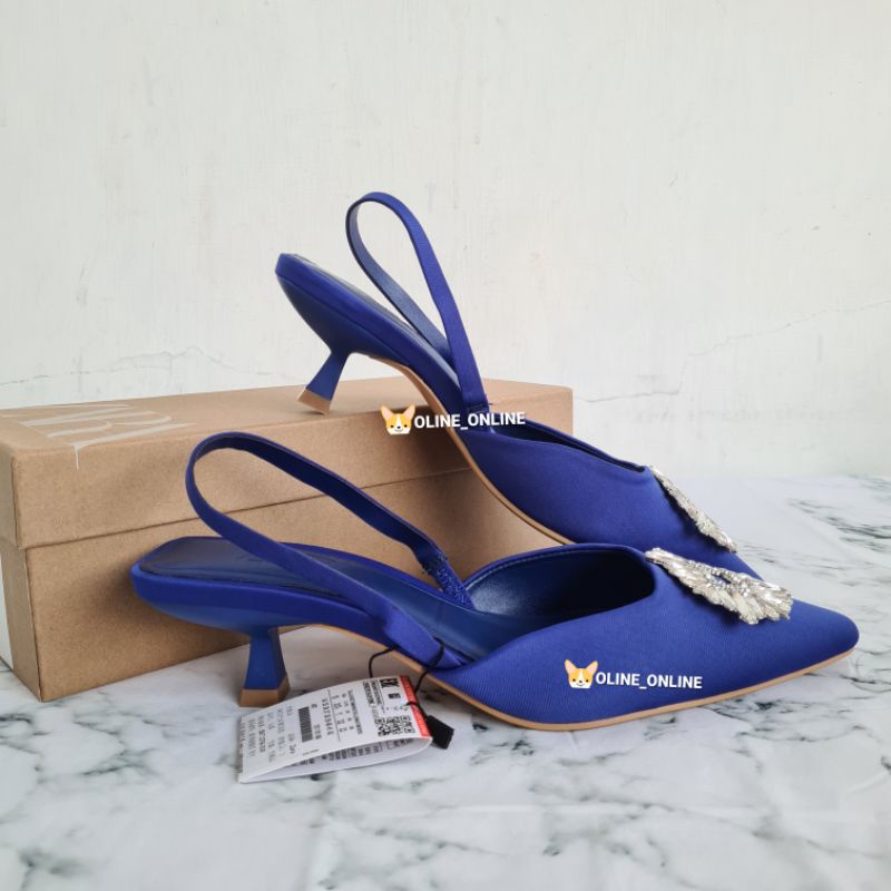 Sandal slip on crystal selop heels and flat colorful green blue black pink fuschia yellow highheels tali belakang sepatu big pretty rhinestone sandal shoes