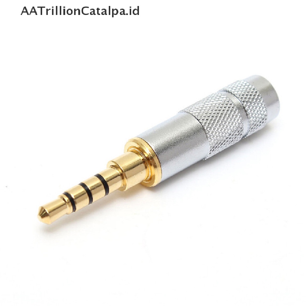 (AATrillionCatalpa) Konektor Jack Audio 3.5mm 4 Pole Male Stereo Untuk Headphone