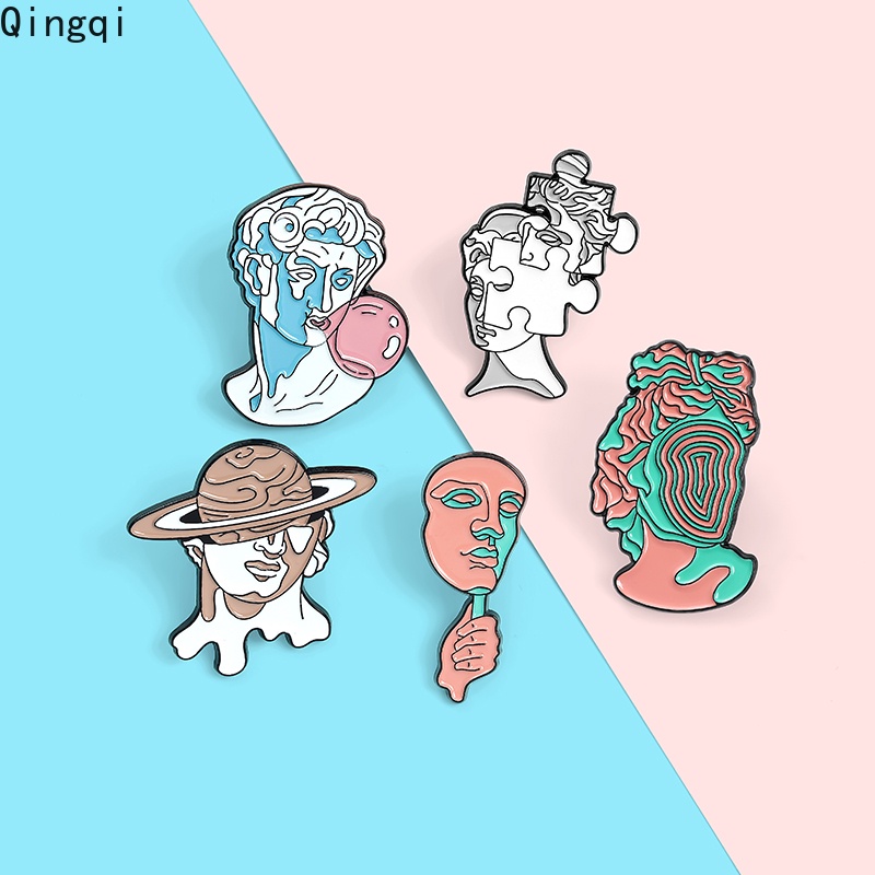 Bros Pin Enamel Desain Kartun Patung 5 Gaya Untuk Hadiah Teman