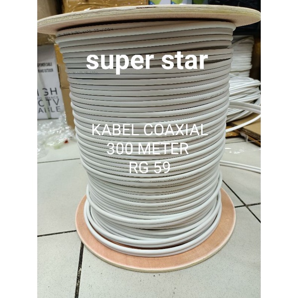 KABEL CCTV 300 METER  RG 59 PLUS POWER (PUTIH)