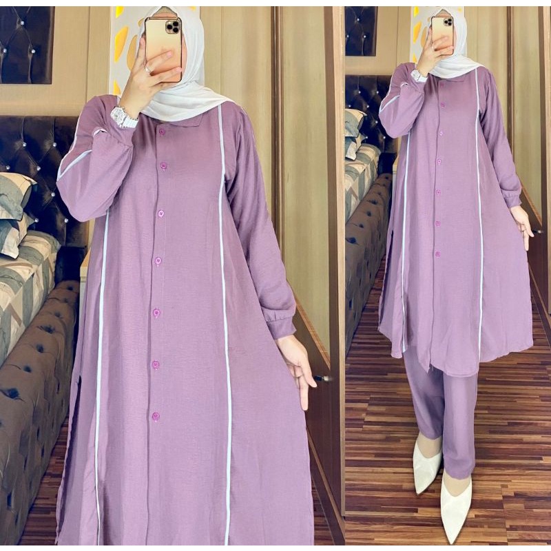 one set tunik set crinkle