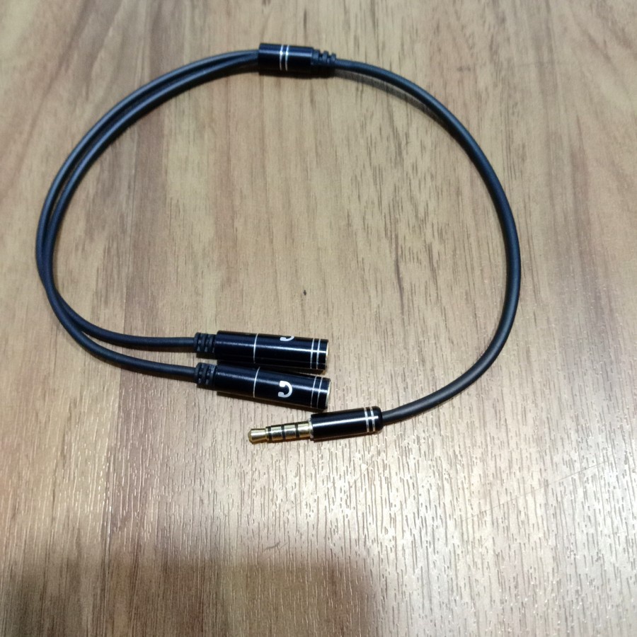 kabel audio 3.5 to 2F( hf + hf ) metal / kabel audio headset to headset