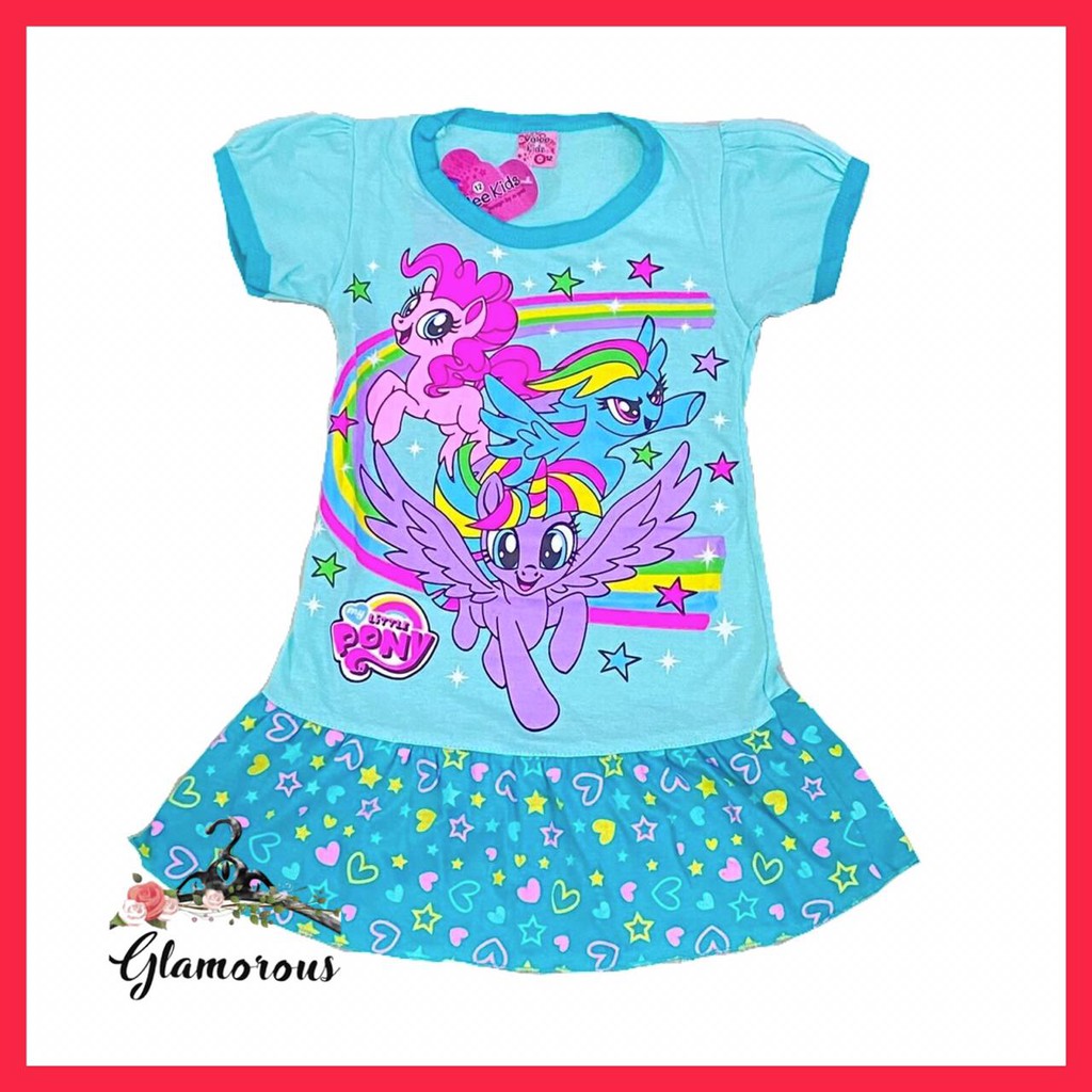 Dress / Daster Anak Perempuan Umur 2-8 Tahun Motif Pony Paste