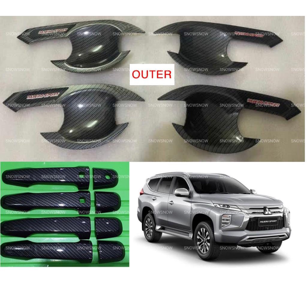 Paket Outer Handle Cover All New Pajero 2016 2018 2022 Full Carbon