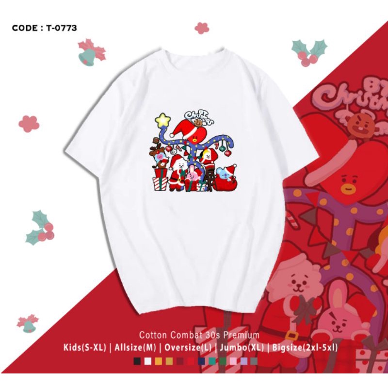 KAOS NATAL BT21 GRUP/T-SHIRT CHRISTMAS BT21