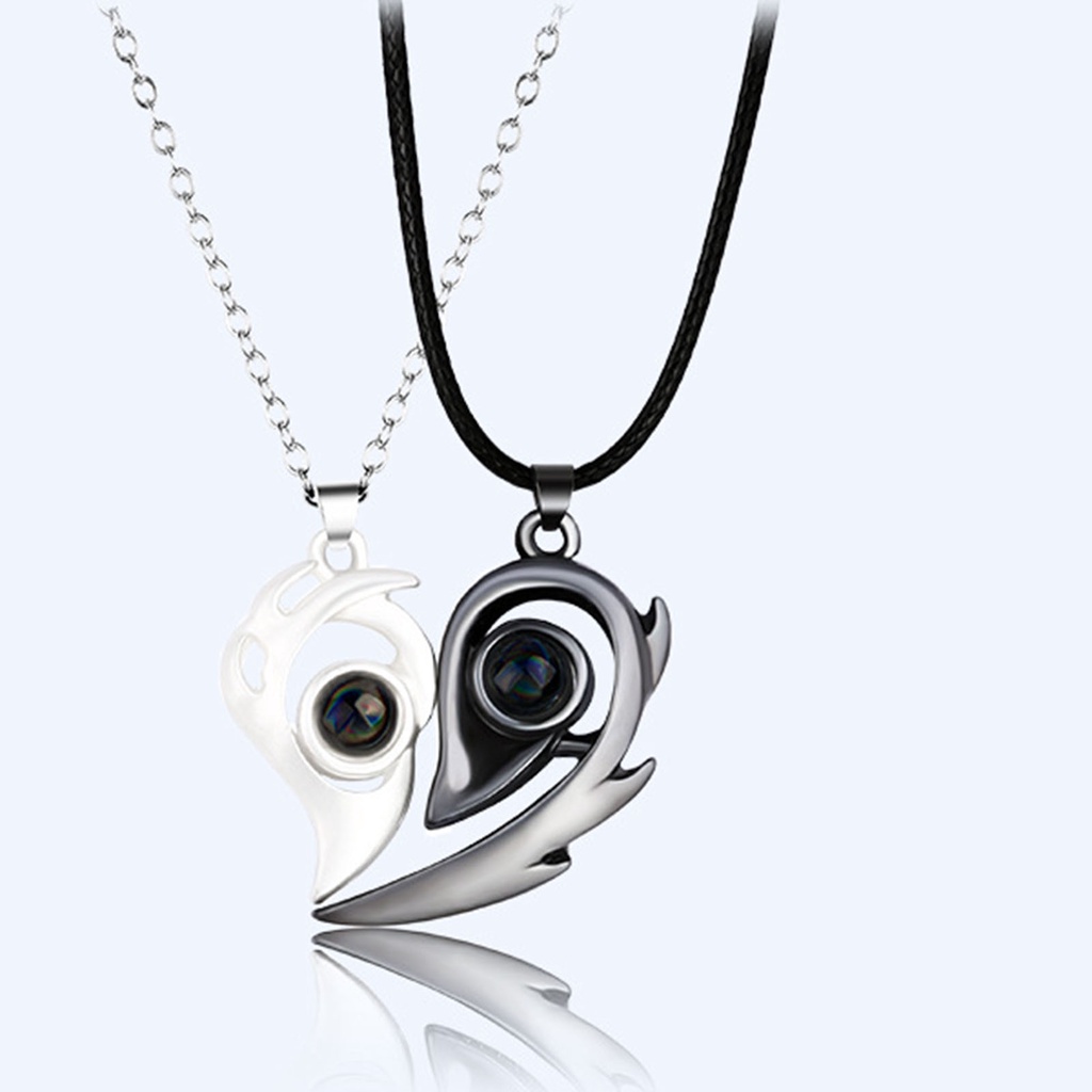 Hu Hu Hu Hu Hu Alat Bantu Pasang Kacamata♡ 2pcs Kalung Liontin Hati Magnetik Tahan Lama Gaya Korea Jepang Untuk Pasangan