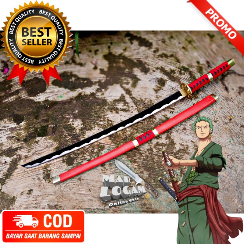 SESUAI GAMBAR!!! Cosplay anime katana sandai kitetsu samurai roroana zoro anime one piece!!! pasti sesuai GAMBAR / REAL PICTURE