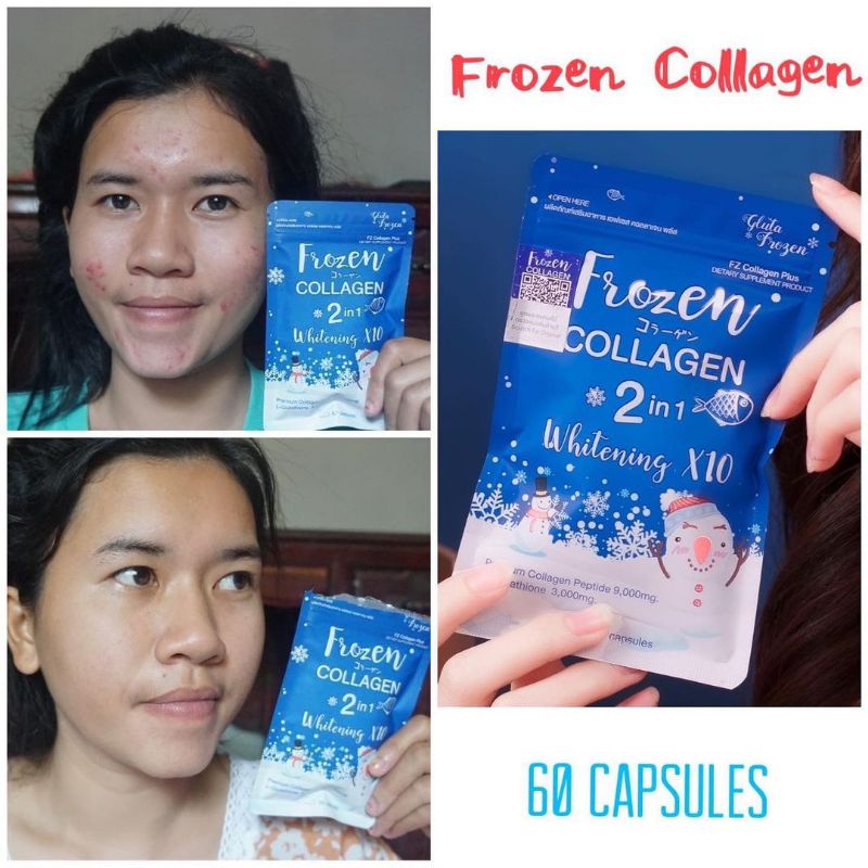 FROZEN COLLAGEN ORIGINAL THAILAND HALAL BARCODE - PEMUTIH KULIT GLUTA WHITENING COLAGEN 60 KAPSUL