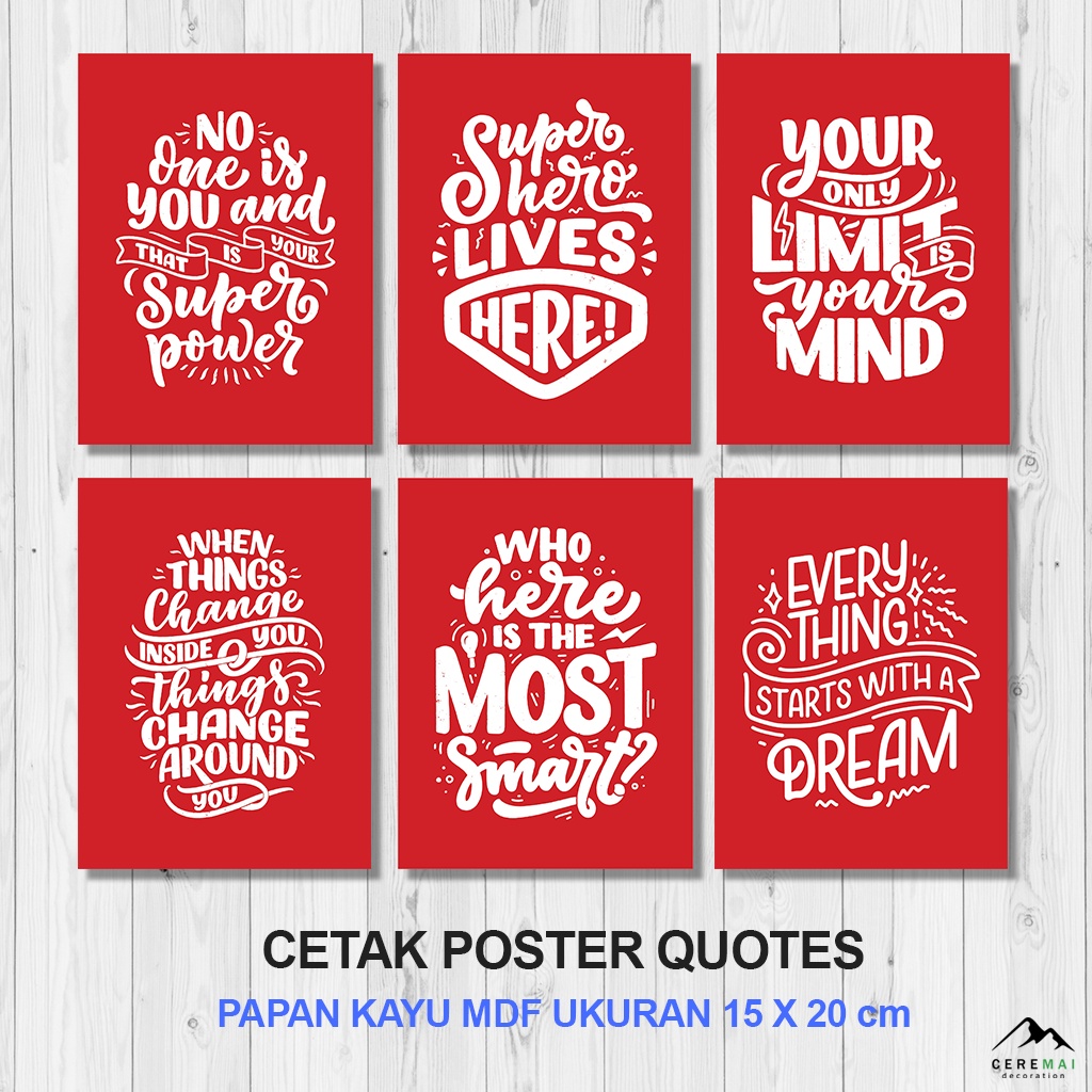 CM DECOR - HIASAN DINDING QUOTES AESTHETIC PAJANGAN RUMAH WALL DECOR MOTIVASI POSTER KAYU KATA KATA 