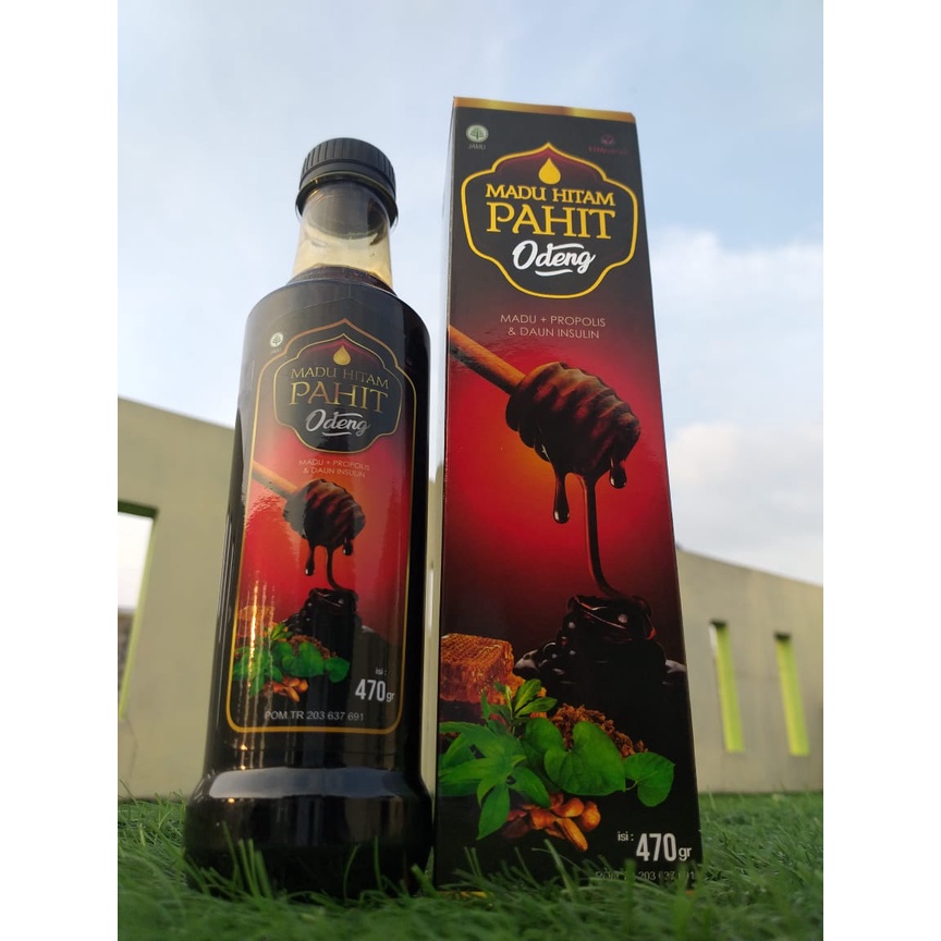 Madu Hitam Pahit ODENG El Medinah Madu Propolis Plus Daun Insulin 470 gram 100% ORIGINAL