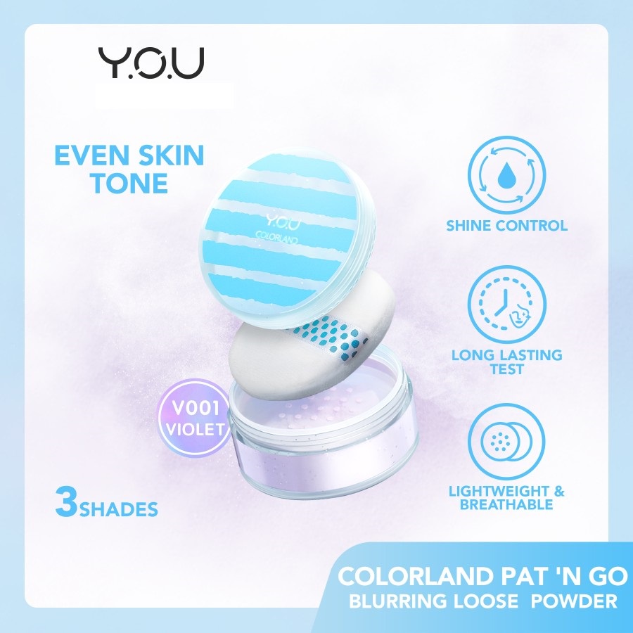 ★ BB ★ Y.O.U Colorland Loose Powder Pat 'n Go | Shine-free Lightweight Even Skin Tone | YOU