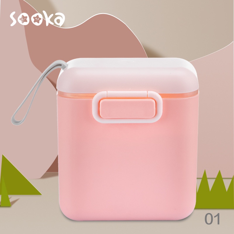 SOOKA Tempat Susu Bubuk Kotak Penyimpanan SUSU Bubuk Bayi Box tempat bumbu tempat kue dapur toples storage box 800 ML BPA Free + Sendok SK-ECC1072