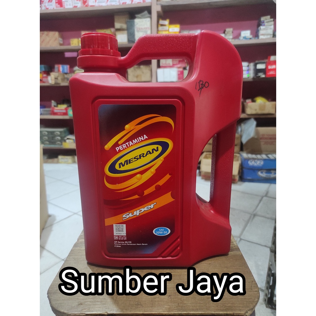 Oli Mesran Super 4 Liter - Oli Mesin Mobil - 100% Asli