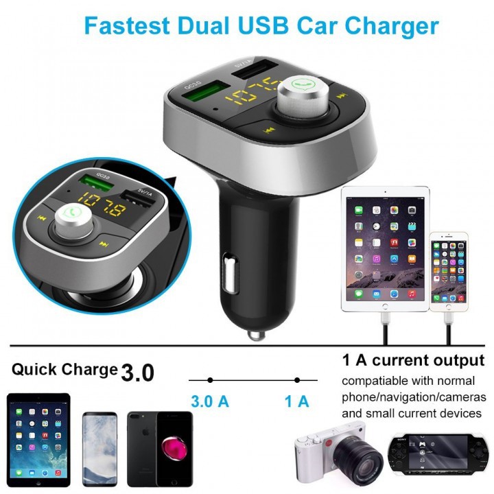 HY82S Car FM Transmitter Bluetooth Mp3 Player Car Bluetooth Hands-free