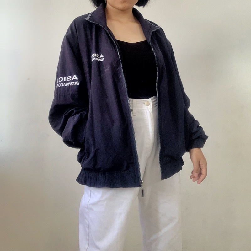 vtg asics windbreaker jacket - thrift