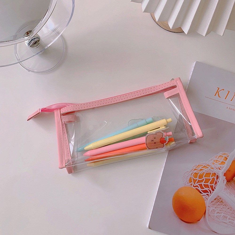 Tempat Pensil Transparan Anti Air Ukuran Besar Untuk Pelajar
