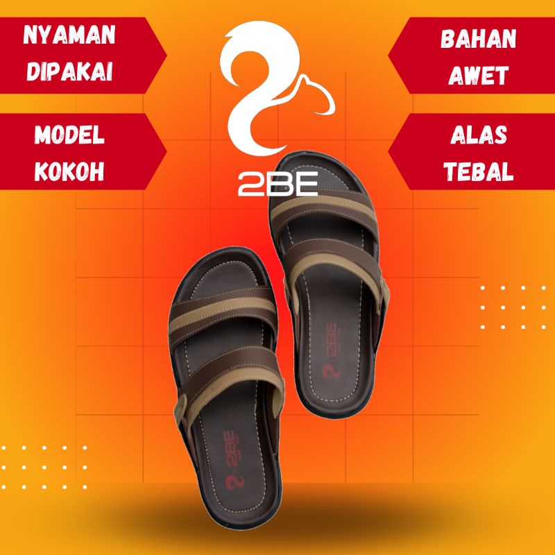 Sandal Kulit Pria 2BE 02 Sandal Jepit Kasual Original