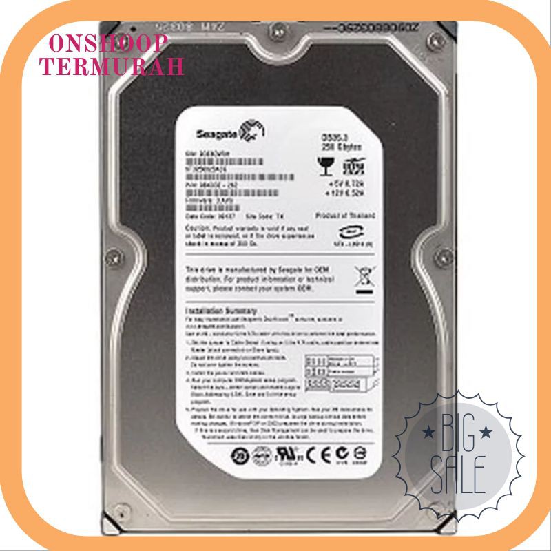 Termurah Hdd seagate 250 gb 35 inch untuk pc Terlaris