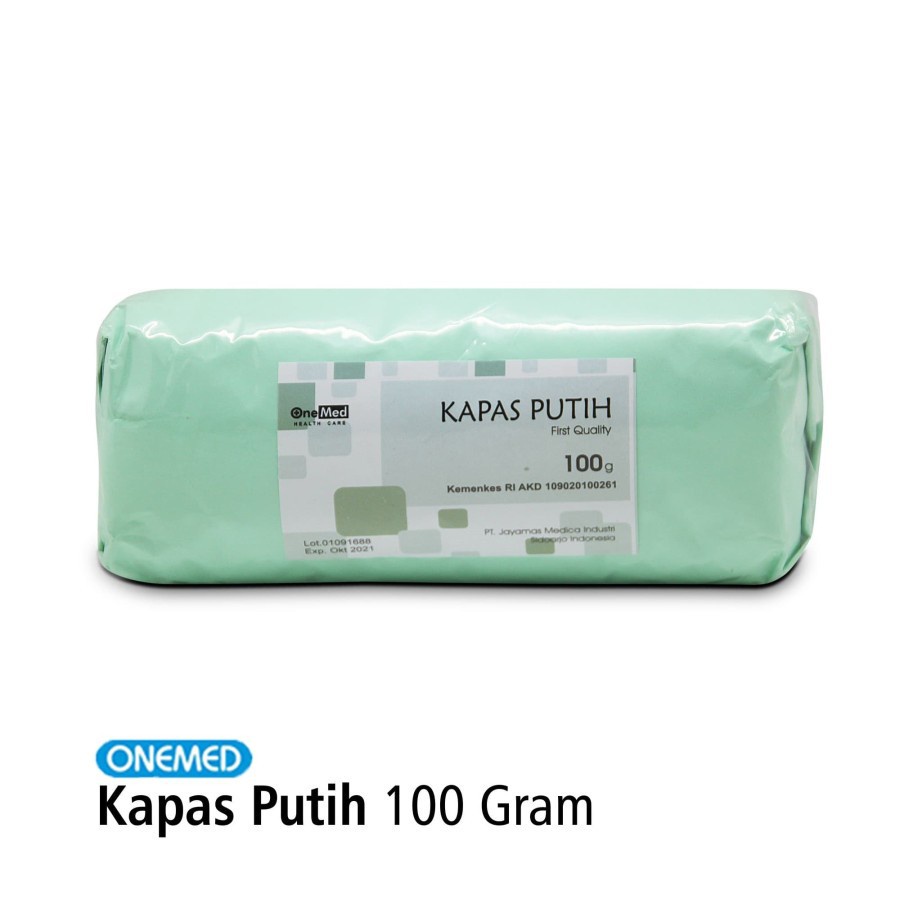 KAPAS PUTIH ONEMED 250 GRAM PAK - Kapas Cotton Daya Serap Tinggi 100 Gr Pembalut Luka Penyerap Cairan