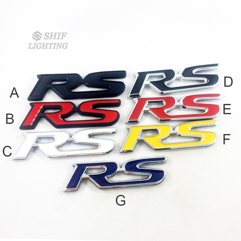 1 x  Metal RS Logo Car Auto Rear Trunk Side Emblem Badge Sticker Decal Replacement For Honda