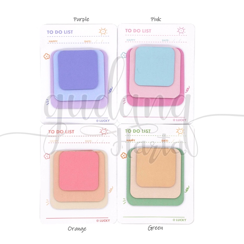 Stciky Notes Three Color Square Notes 3 Warna Tumpuk DIY GH 301476