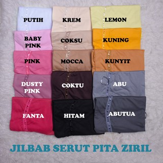 Jual UKURAN SMP L jilbab serut pita ziril / hijab sekolah anak / jilbab