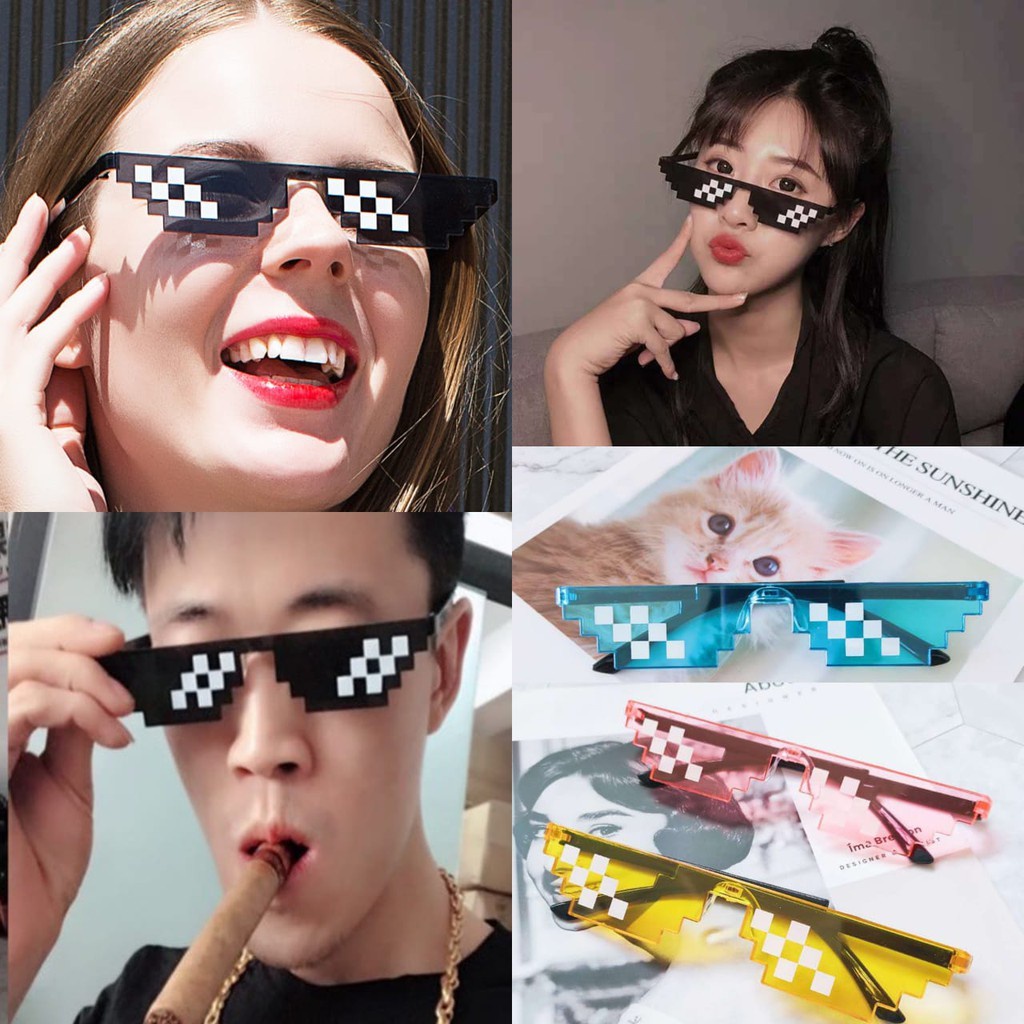 PL-WW001 ✨PROMO✨Kacamata Thug Life Mosaic Pria/Wanita-Fashion-Murah-Batam-Sunglasses-Import