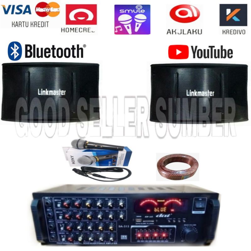 AGEN PAKET SOUND KARAOKE LINKMASTER 10 INCH AMPLIFIER DAT 313 BLUETOOTH