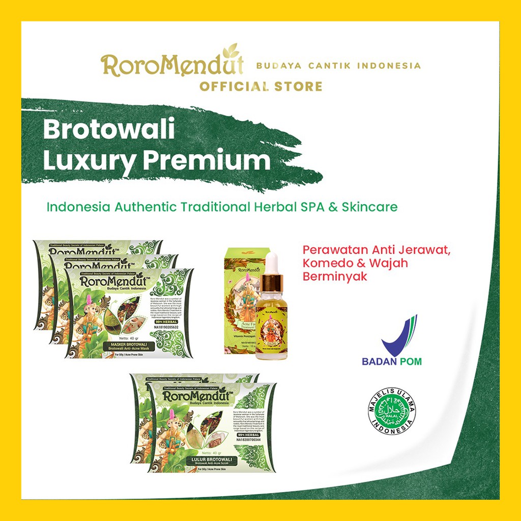 RORO MENDUT  Original Luxury Premium Brotowali |  Exfoliasi dan Serum Kulit Berminyak Berjerawat Kom