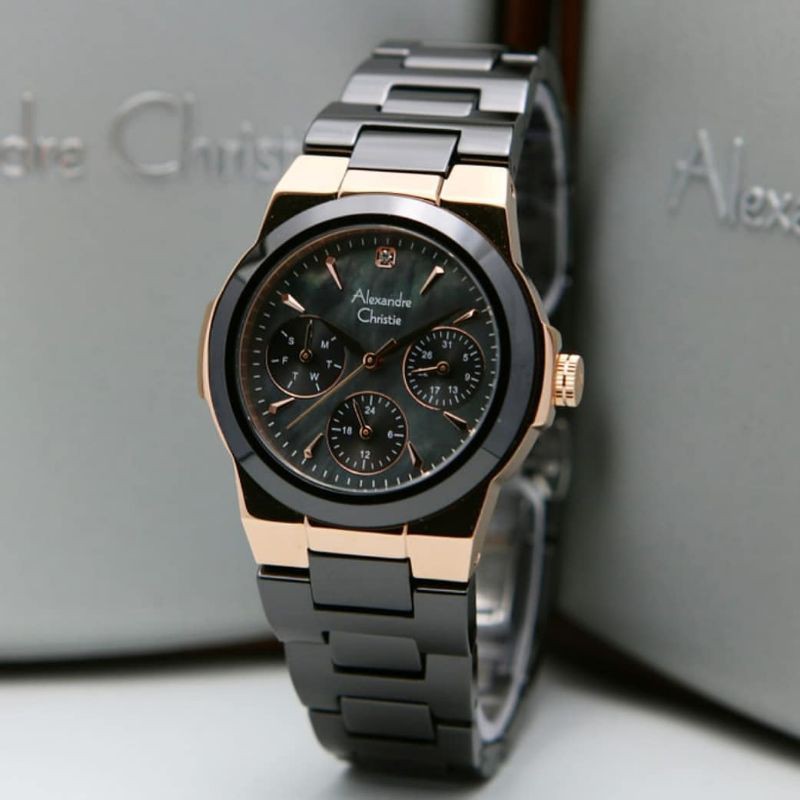 Jam Tangan Alexandre Christie Cewek Wanita AC2862 AC 2862 BF Original Keramik