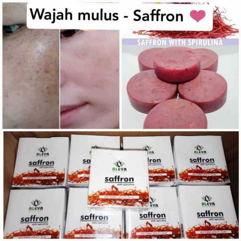 SABUN SAFFRON ALEYA Sabun Safron Bpom Sabun Pemutih Saffron  Sabun Safron Aleya