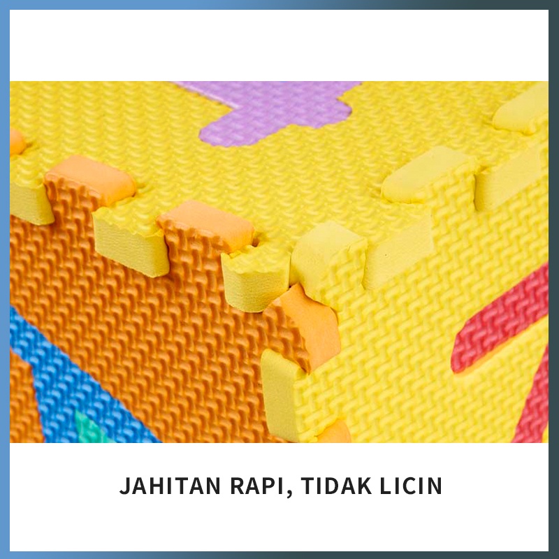 EVA Matras Puzzle Alas Lantai Motif Huruf dan Angka Karpet Puzzle Puzzle Anak Uk 30×30 Playmat Playmate Bayi Tikar Edukasi Belajar Anak Premium Tebal 10mm