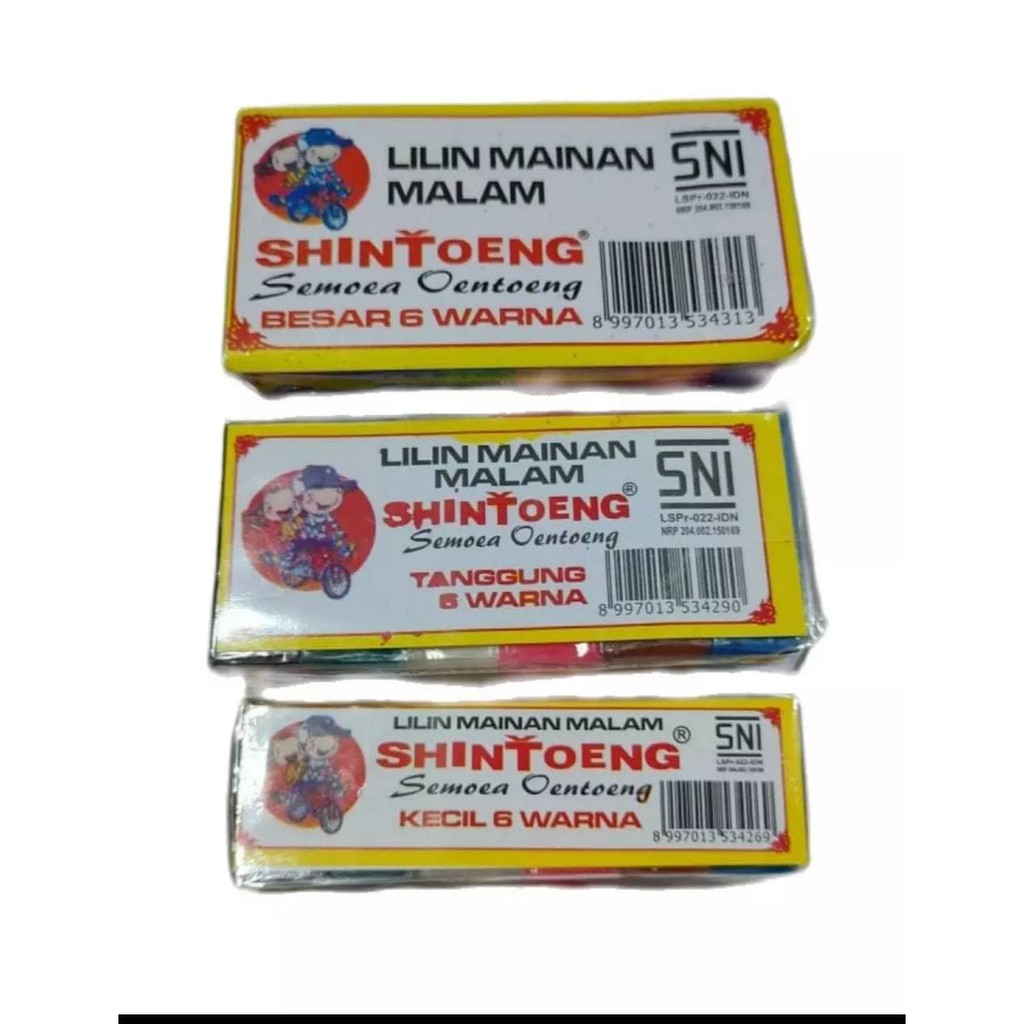 Plastisin Shintoeng Lilin Mainan Malam Pet Warna ISI 6 ANEKA UKURAN