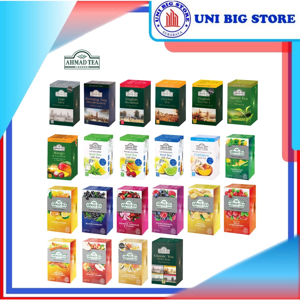 

Ahmad Tea Infusion Herbal Black Green Fruit Cold Brew Iced Tea