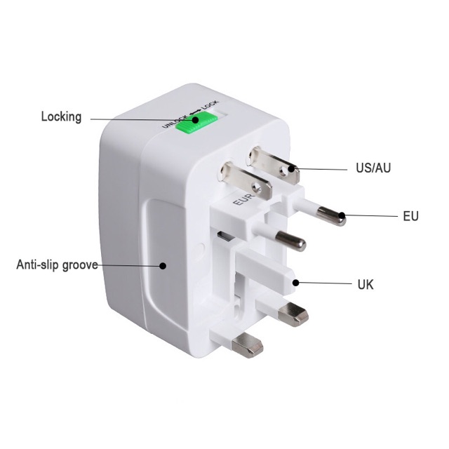 IMPORT Steker Universal Original Travel Colokan Power Adaptor Plug Universal Luar Negri