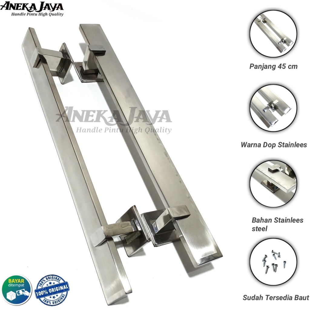 Handle pintu rumah panjang 60 cm 45 cm 35 cm / Gagang pintu rumah / Pegangan pintu rumah murah terbaru natural