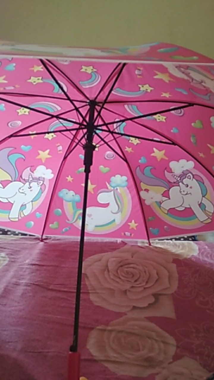 Payung Anak/ Payung Tongkat/ Payung Motif Unicorn Doff