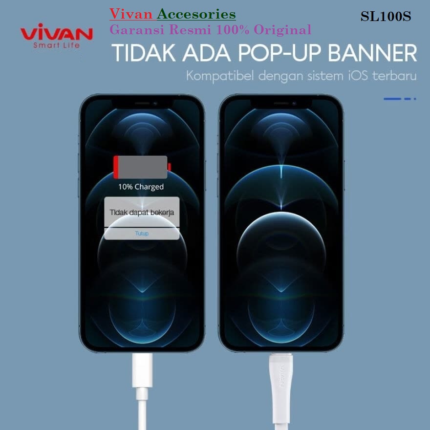 Vivan SL100S Kabel Data Lightning Fast Charging 2A 100CM Cable Data