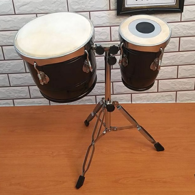 Ketipung Gendang Dangdut Koplo Body Hitam Kulit Putih Bonus Stand