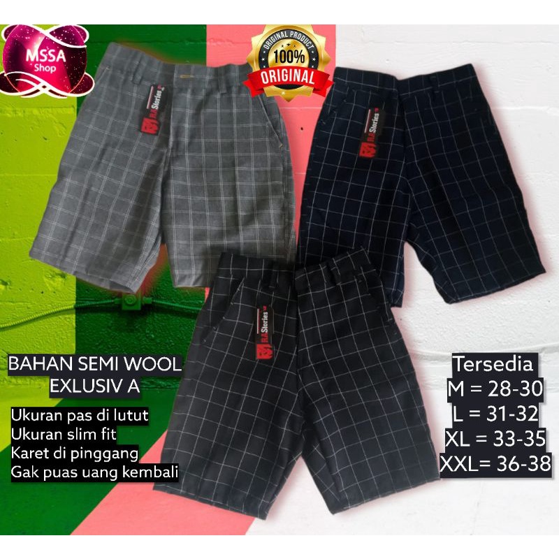 Celana pendek tartan pria Model Kotak bahan tebal model kekinian 2022 bahan tebal