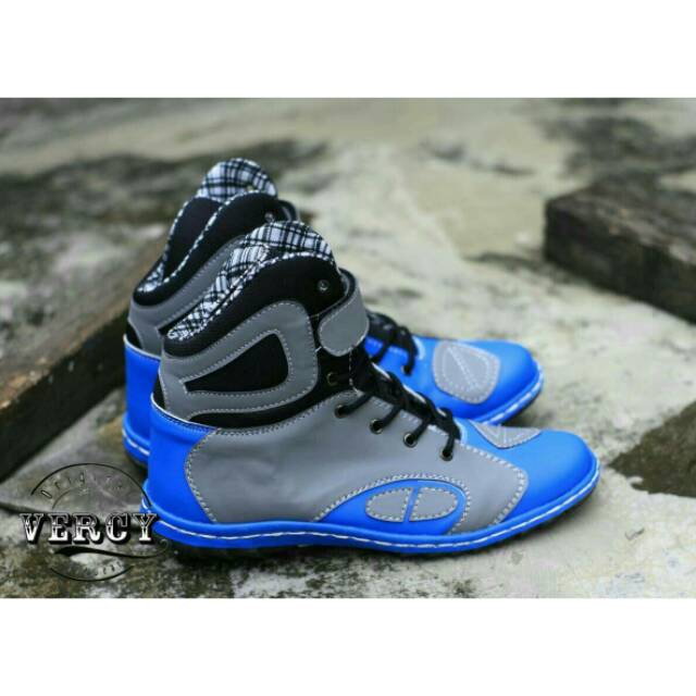 Sepatu pria motor touring drag vercy blue