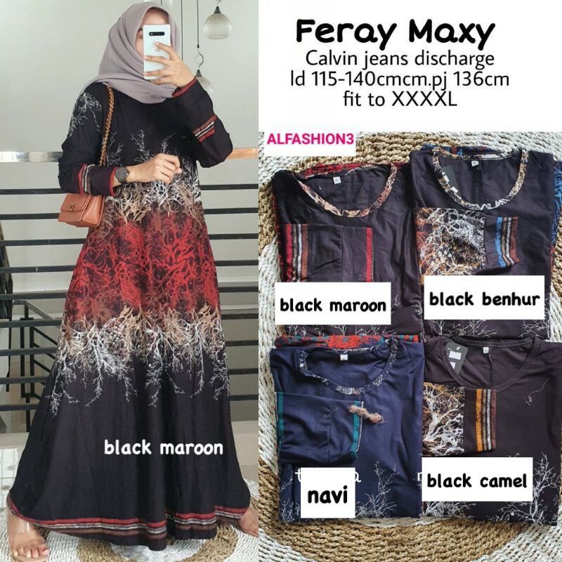 Aurora Maxy 2 - Gamis Calvin Jeans Terbaru LD100-110 / XL-4L/ R.23 - 022-5991 / R.23 - 023-5986