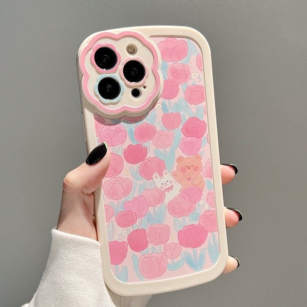 Soft case Silikon Motif Bunga Untuk iPhone 12 13 11 Pro Max X Xs Max Xr 7 8 Plus js4a