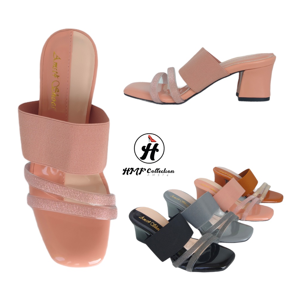 Sepatu Heels Kotak Wanita Ban Jelly HMF-LV02